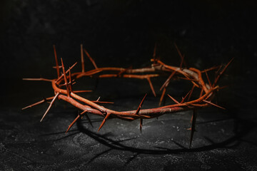 Crown of thorns on dark background