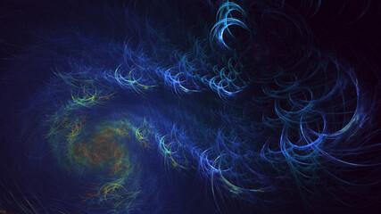 3D rendering abstract multicolor technology fractal light background