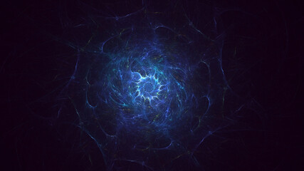 3D rendering abstract multicolor technology fractal light background