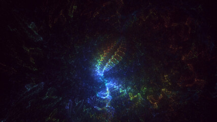 3D rendering abstract colorful fractal light background