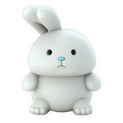 Obraz premium Rabbit, Bunny easter cute cartoon 3D (Ai generated)