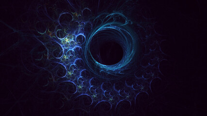 3D rendering abstract multicolor fractal light background