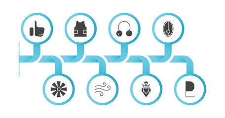 editable filled icons with infographic template. infographic for zodiac concept. included greatness, safety, coagulation, nitre, craftiness, air, wisdom, pluto icons.