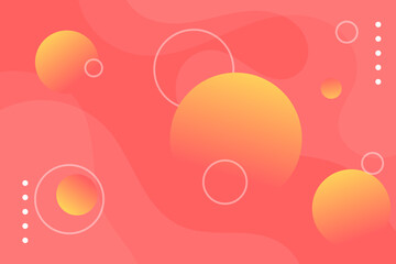 Minimal geometric  abstract background. Yellow gradient circle on pink  color.  Design for banner, web, header, cover, billboard, brochure, social media, landing page