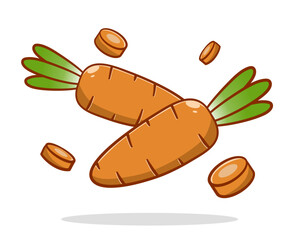 Cute hand drawn carrot cartoon illustration