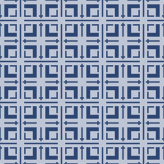 Japanese Square Line Motif Vector Seamless Pattern