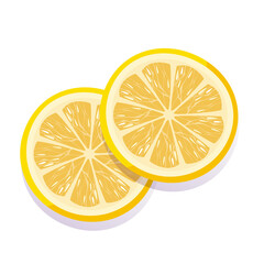 Fresh sliced lemon fruits isolated