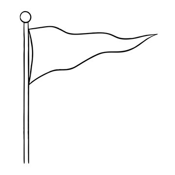 recommend clip art: Waving triangular flag on a pole