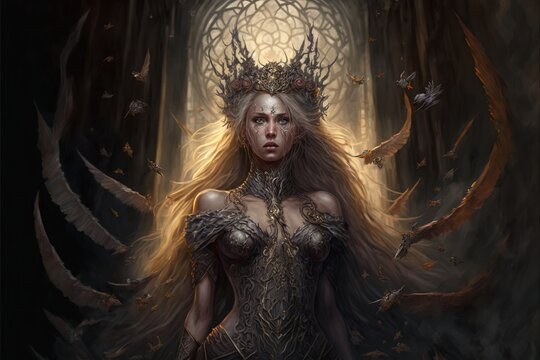 Goddess of Thorns. Generative AI, non-existent person.	