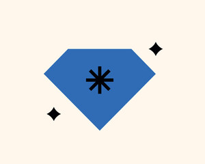 Geometric gem icon. Vector illustration gem in flat design.