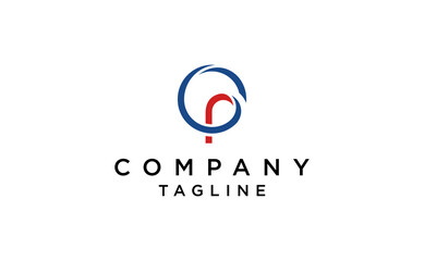 simple letter GP logo monogram PG abstract vector