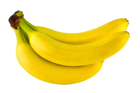 Ripe bananas isolated on white background.