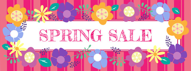 カラフルなお花の春のセール