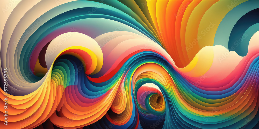 Poster abstract background full of colors and waves, lines, arts and stripes