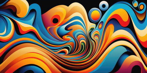 abstract background full of colors and waves, lines, arts and stripes