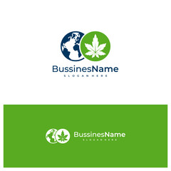 World Cannabis logo vector template. Creative Cannabis logo design concepts