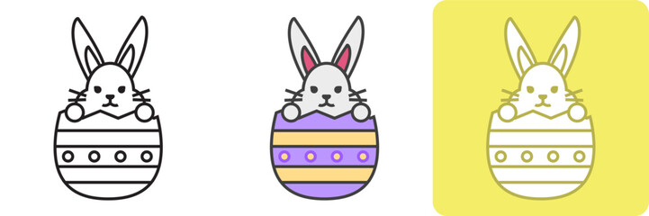 Easter Bunny Icon Collection is a set of cute and playful icons that represent the beloved Easter symbol of the bunny