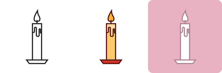 Easter Candle Icon Set is a collection of icons that represent the traditions and symbolism of the Easter season