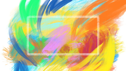 abstract colorful brushstrokes painting background title cover frame color swirl - PNG image with transparent background