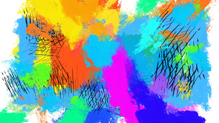 Obraz na płótnie Canvas abstract colorful brushstrokes painting background title cover frame colors strokes - PNG image with transparent background