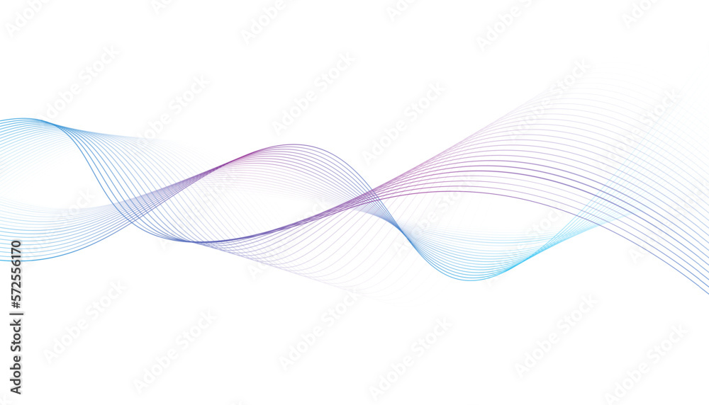 Aufkleber modern abstract glowing wave. dynamic flowing wave lines design element. futuristic technology and s