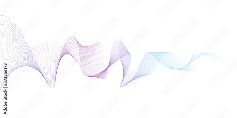 Aufkleber Modern abstract glowing wave. Dynamic flowing wave lines design element. Futuristic technology and sound wave pattern. Vector EPS10.