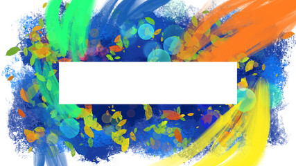 abstract colorful brushstrokes painting background title cover frame swirl and copy space - PNG image with transparent background