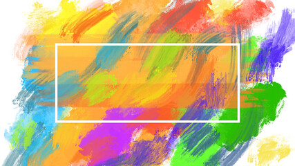 abstract colorful brushstrokes painting background title cover frame warm colors - PNG image with transparent background