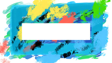 abstract colorful brushstrokes painting background title cover frame with copy space - PNG image with transparent background