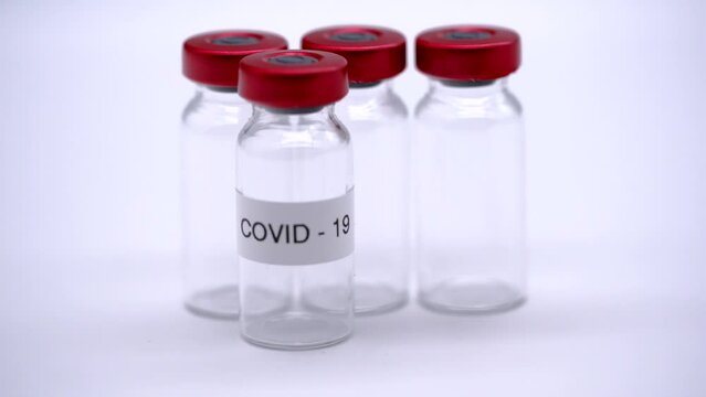 Covid vile for syringe pharmaceutical booster shot pandemic medication