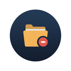 Folder with minus icon, Flat vector illustration for web and mobile interface, EPS 10