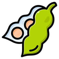 Soybean icon for food, allergy, allergen, nutrition, organic and seafood