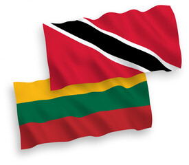 Flags of Lithuania and Republic of Trinidad and Tobago on a white background