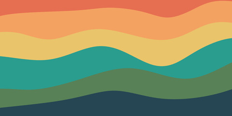 Minimal abstract landscape background vector. Wavy curved stripes pattern. Art wallpaper for prints, Art Decoration, wall arts and canvas prints. Vector illustration