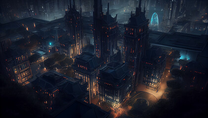 Light city in the night