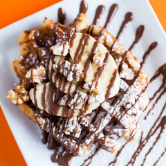 A waffle, also cited with the foreign words waffle, wafol, wafel or waffle, is a typical Belgian and northern French breakfast.