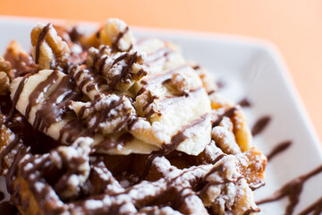 A waffle, also cited with the foreign words waffle, wafol, wafel or waffle, is a typical Belgian and northern French breakfast.