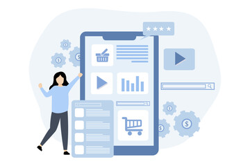 Marketing Business Flat Design Illustration