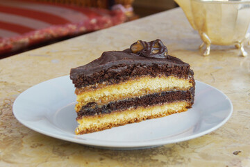 Delicious dark Chocolate sponge cake 