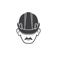 illustration of hard hat, head protection at work.