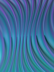 Abstract wavy background of twisted neon colored geometric shapes. 3d rendering digital illustration