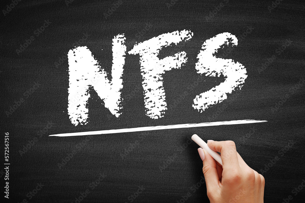 Poster nfs network file system - mechanism for storing files on a network, acronym text on blackboard