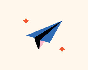 Geometric origami illustration. Vector message icon in flat design art.