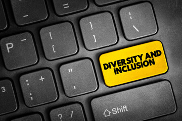 Fototapeta premium Diversity And Inclusion text button on keyboard, concept background