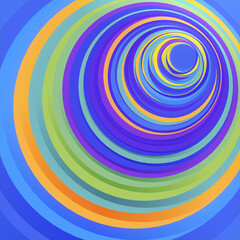 Abstract pattern of colored circles with displacement effect. 3d rendering background. Digital illustration