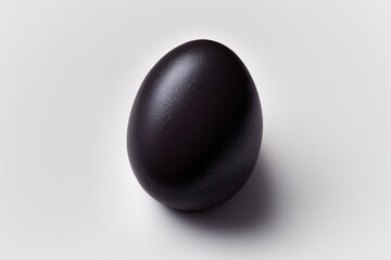 Black easter egg on a white background created with Generative AI technology	
