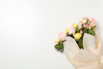 Concept of greeting, 8 march, Women's day, space for text