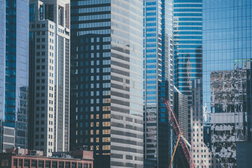 skyscrapers in downtown city