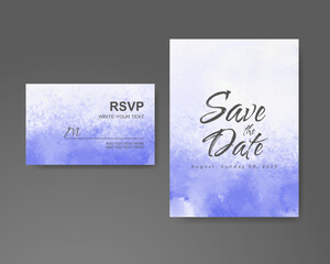 Wedding invitation with abstract watercolor background