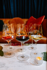 Happy hour - Different Colored Wines